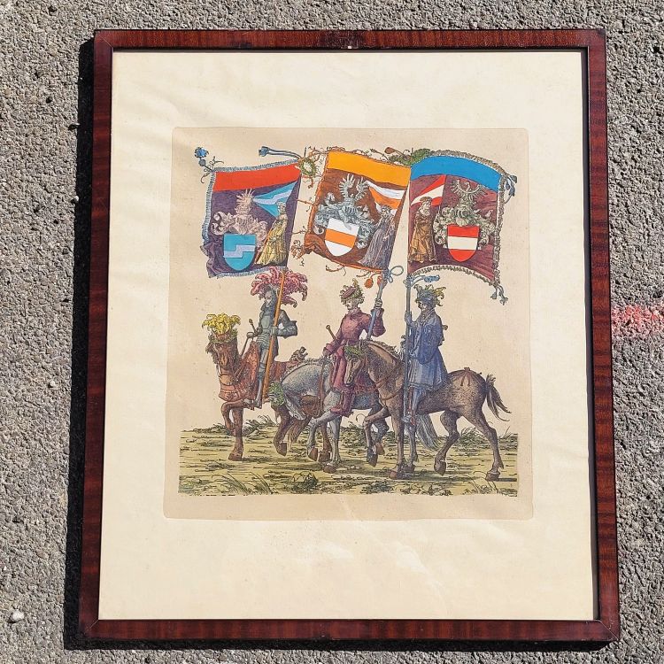 Triumph of Maximilian, Suite of 4 colored engravings, 19th/20th century