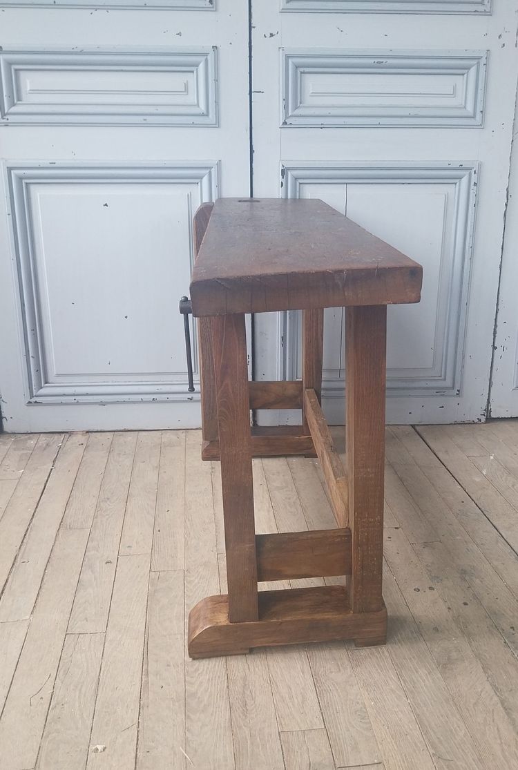 Small antique oak workbench