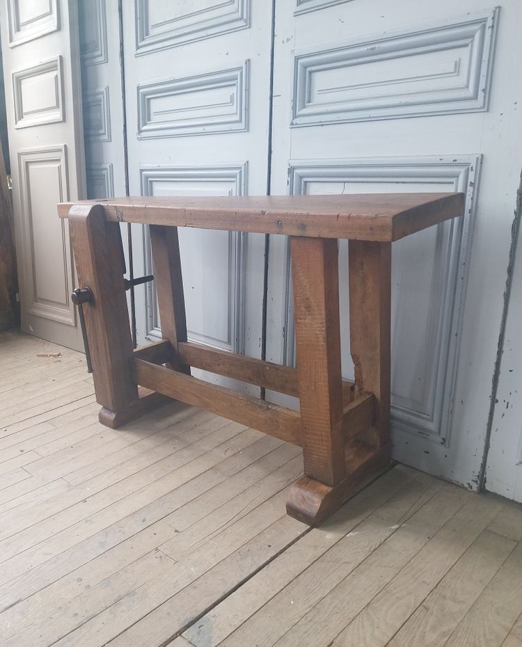 Small antique oak workbench