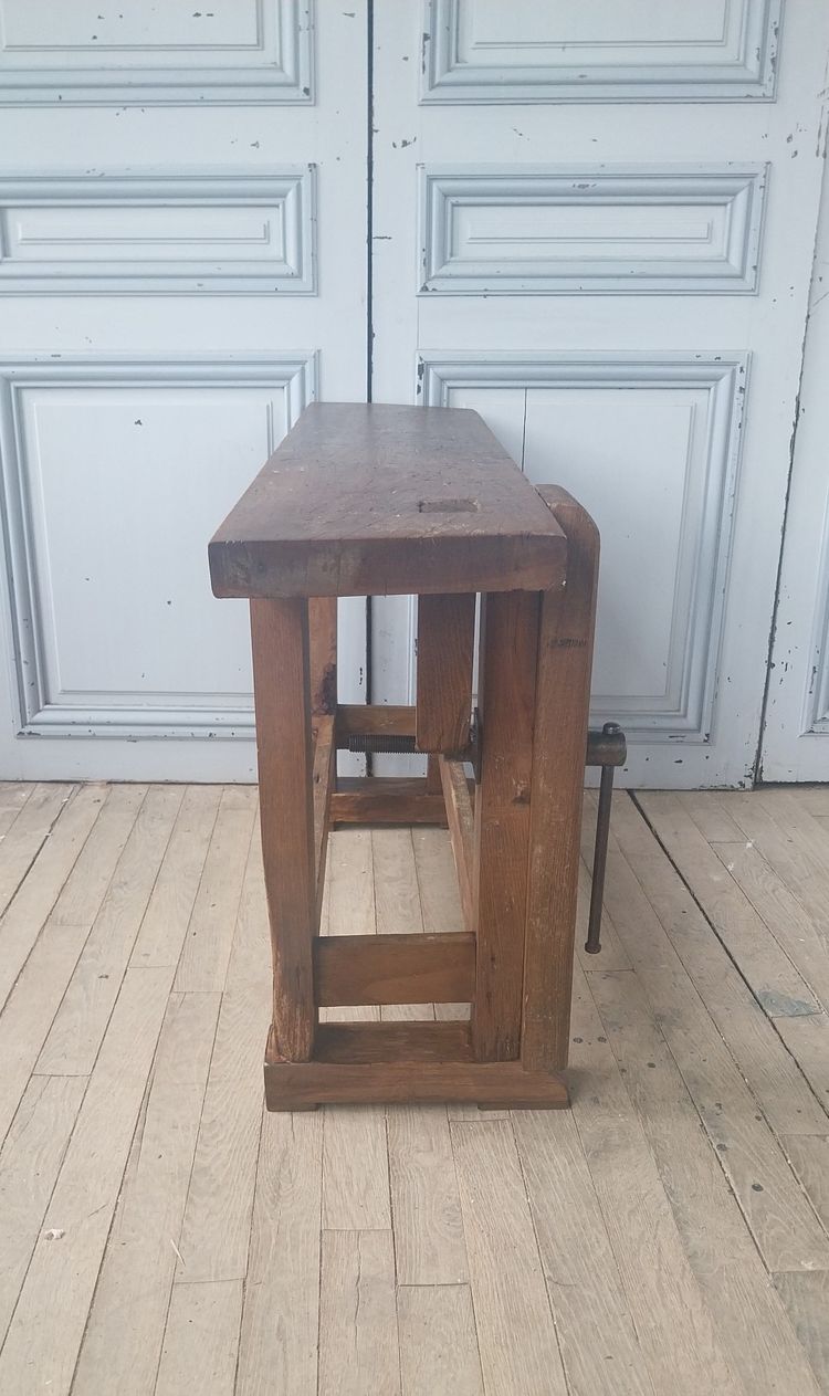 Small antique oak workbench