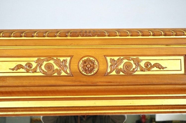 Important miroir Louis XIV en noyer et bois doré, vers 1900