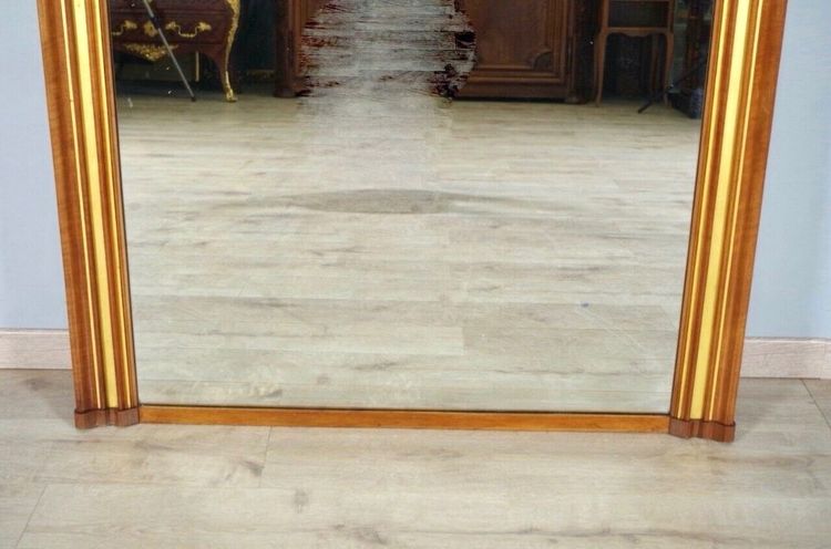 Important miroir Louis XIV en noyer et bois doré, vers 1900