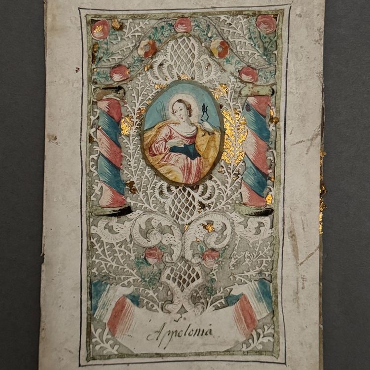 18th-century hand-painted Canivet, Appolonia