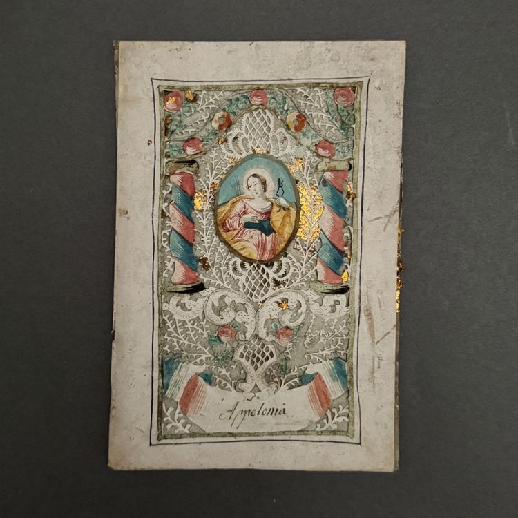 18th-century hand-painted Canivet, Appolonia
