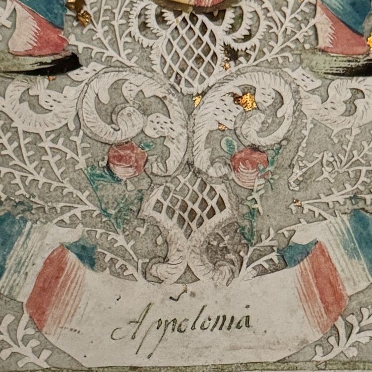 18th-century hand-painted Canivet, Appolonia