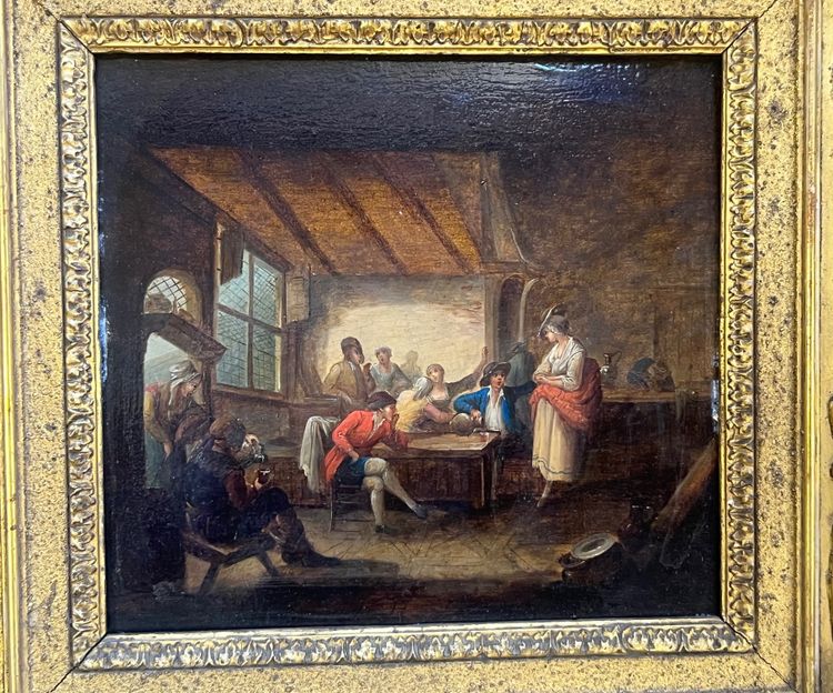 Painting, Dutch or Nordic School, late 18th century, Village Gathering, oil on panel