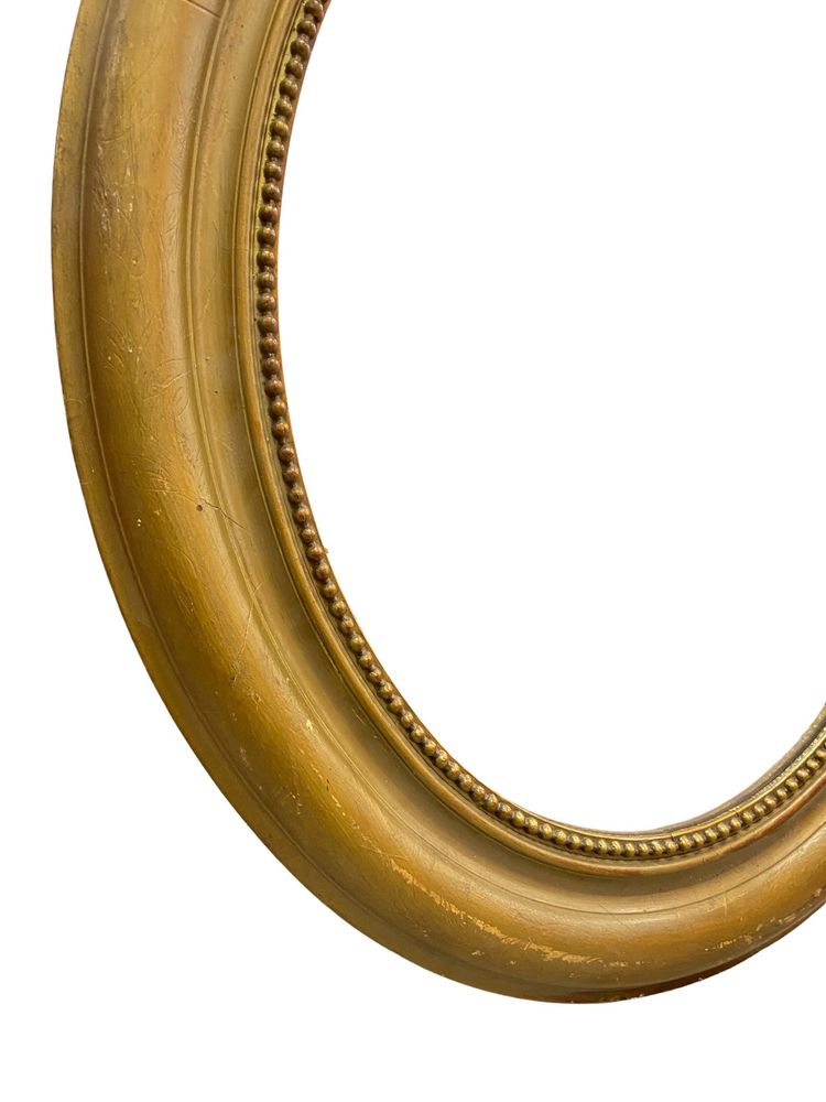 Miroir Mural en Bois Stuqué et Doré, XIXème siècle, 65cm x 95cm