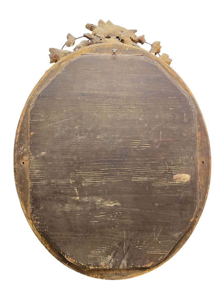 Miroir Mural en Bois Stuqué et Doré, XIXème siècle, 65cm x 95cm