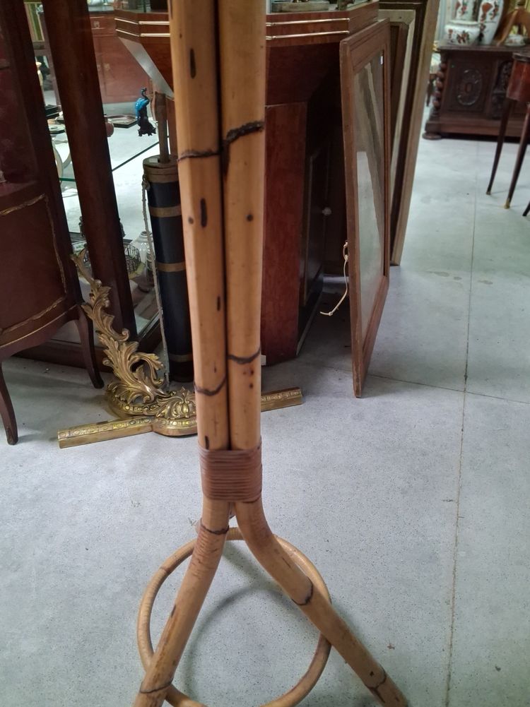 Appendiabiti a forma di pappagallo in bambù e rattan. Dimensioni: H. 198 cm