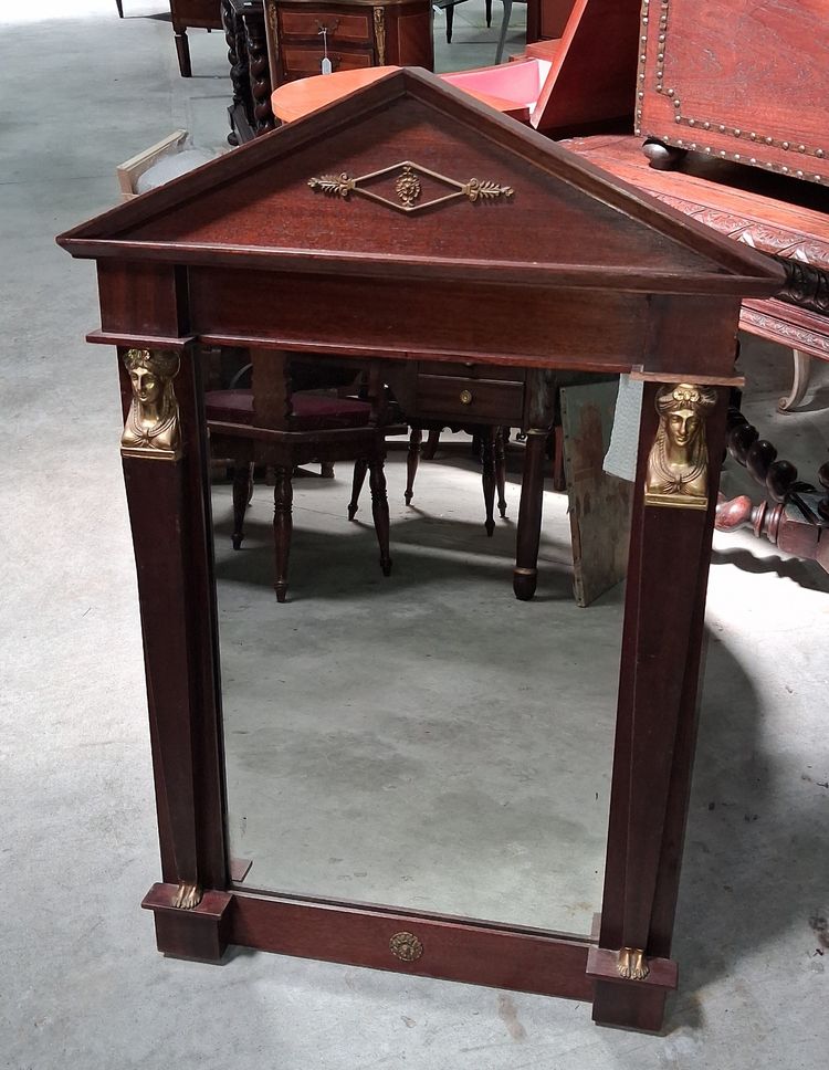 Miroir Empire à fronton triangulaire, XIXe siècle