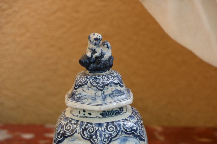 Set of four Delftware vases