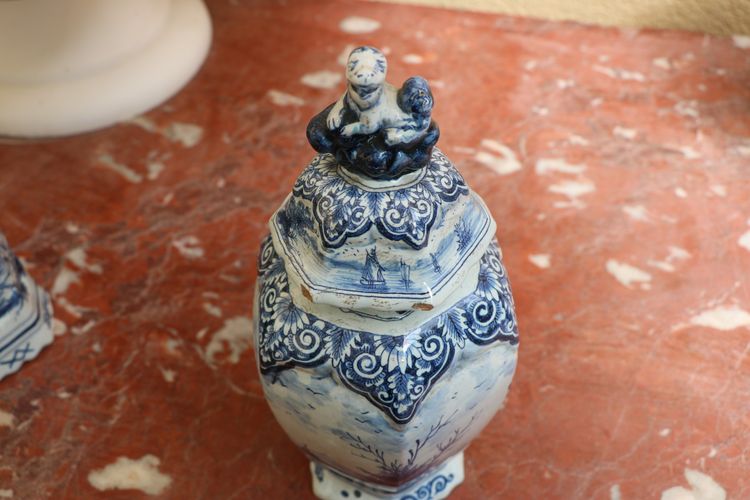 Set of four Delftware vases
