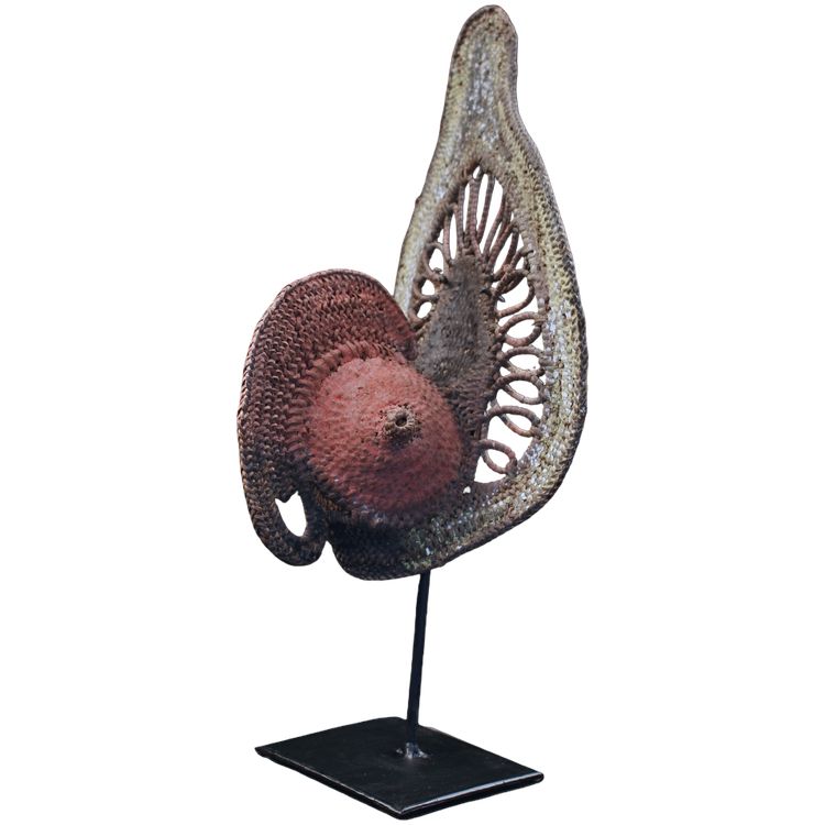 Masque à igname, art tribal, art océanien, vannerie, Papouasie Nouvelle Guinée, Art océanien, 32  cm