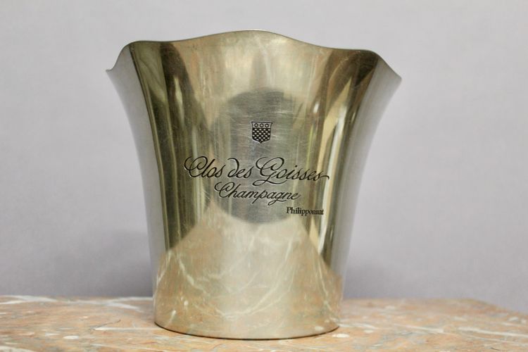 Secchiello per champagne Clos des Goisses in peltro lucido 