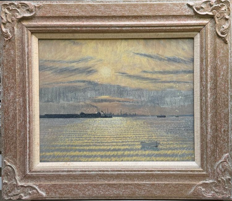 William Henry INNES (1905–1999) - Sunset over an industrial port, circa 1930
