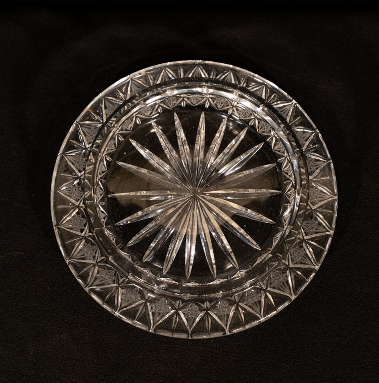 Cut crystal bell and its base