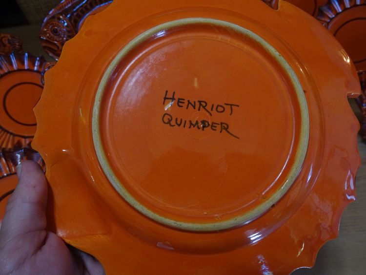 Henriot Quimper Vintage Fish Set, circa 1970