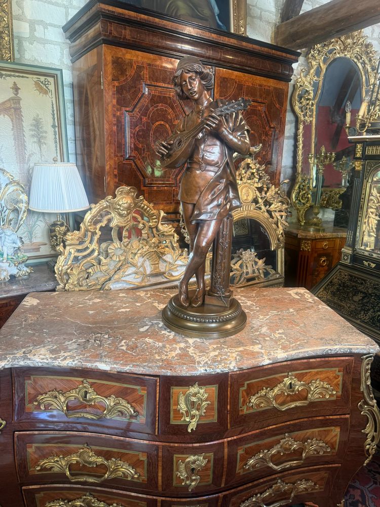 BRONZE de Paul DUBOIS (1829 – 1905) CHANTEUR FLORENTIN