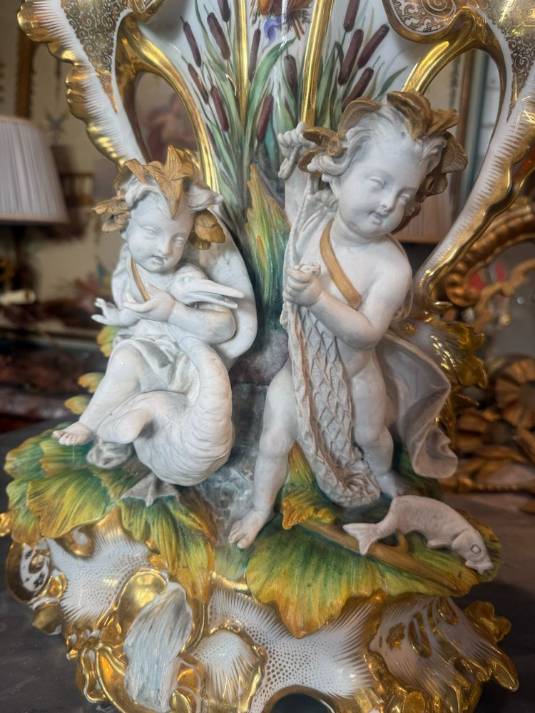 PAAR PORZELLANVASEN AUS DEM ALTEN PARIS „JAGD UND ANGELN“, Jacob PETIT zugeschrieben
