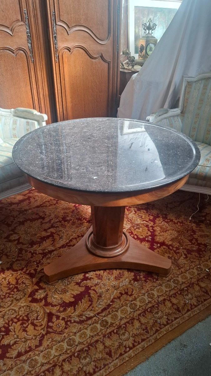 Empire-style mahogany side table
