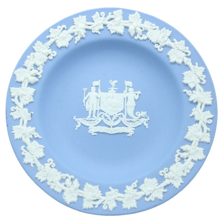 Seltene Gedenkschale aus Wedgwood Jasperware – Liverpool – Allegorische Embleme 