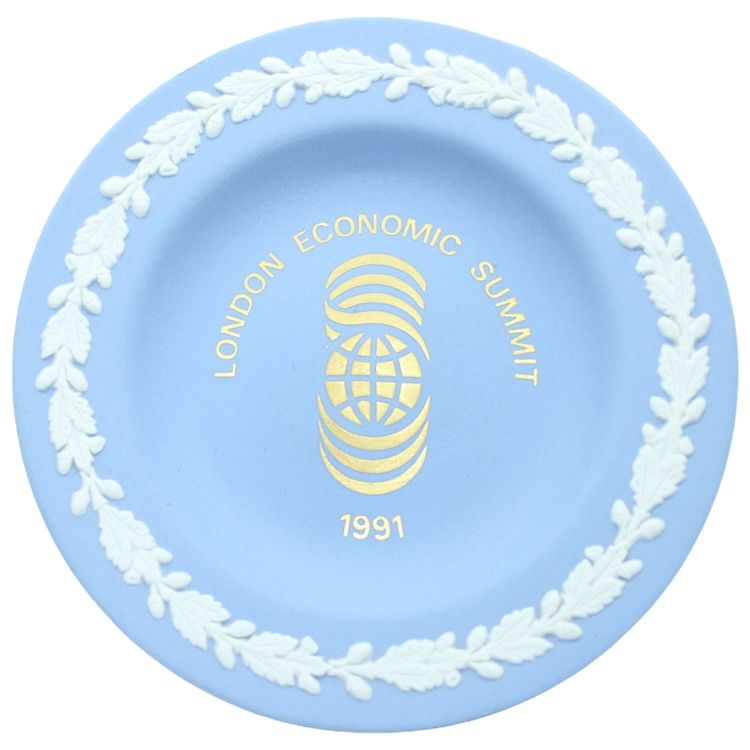Seltene Gedenkschale aus Wedgwood Jasperware – Londoner Wirtschaftsgipfel 1991 