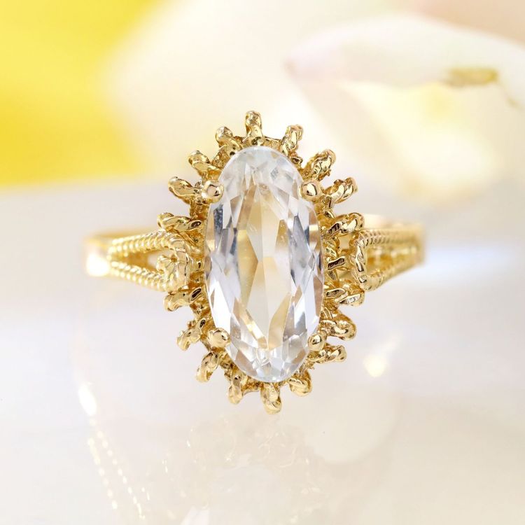 Bague aigue-marine cordelette d'or