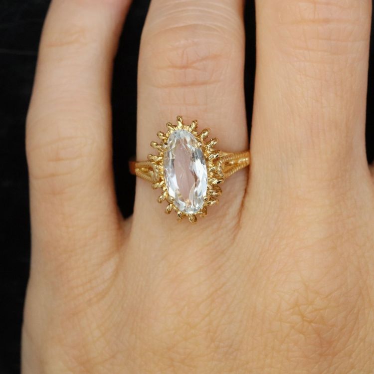 Bague aigue-marine cordelette d'or