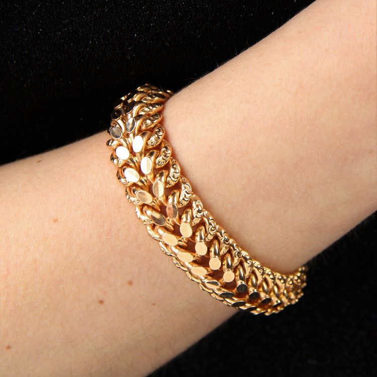 Bracelet gourmette ancien or rose