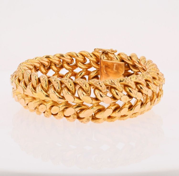 Bracelet gourmette ancien or rose