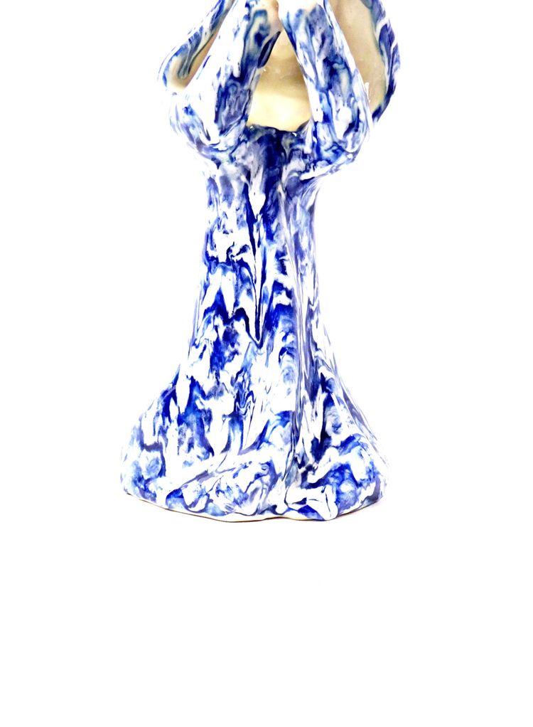 Vergine Mater Dolorosa o Vergine Piangente, ceramica modernista firmata Luisa, metà del XX secolo
