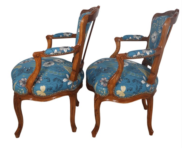 Pair of cabriolet chairs stamped NOGARET circa 1750