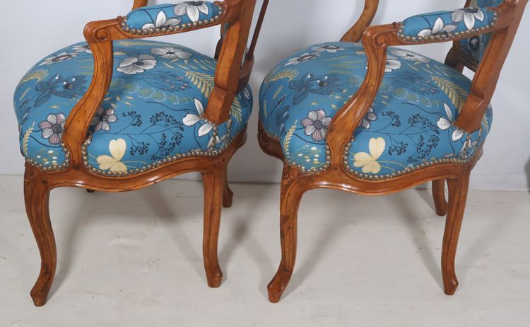 Pair of cabriolet chairs stamped NOGARET circa 1750