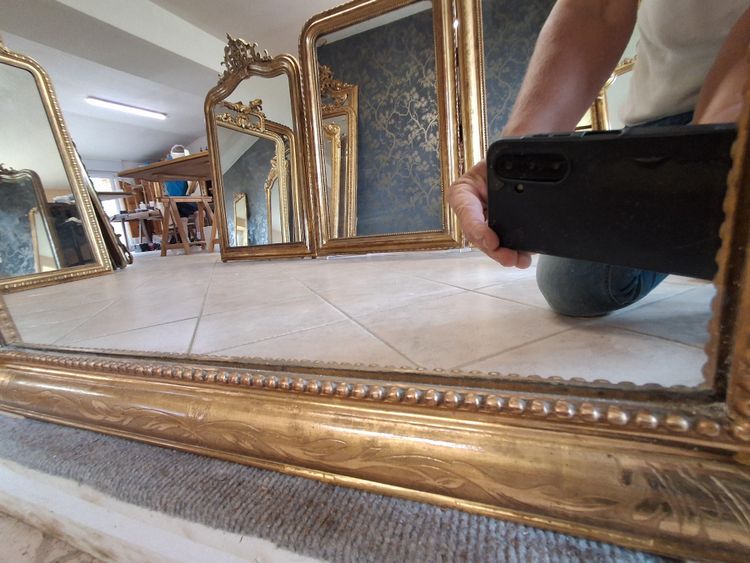 Miroir dit " entre deux" louis Philippe 179x 55