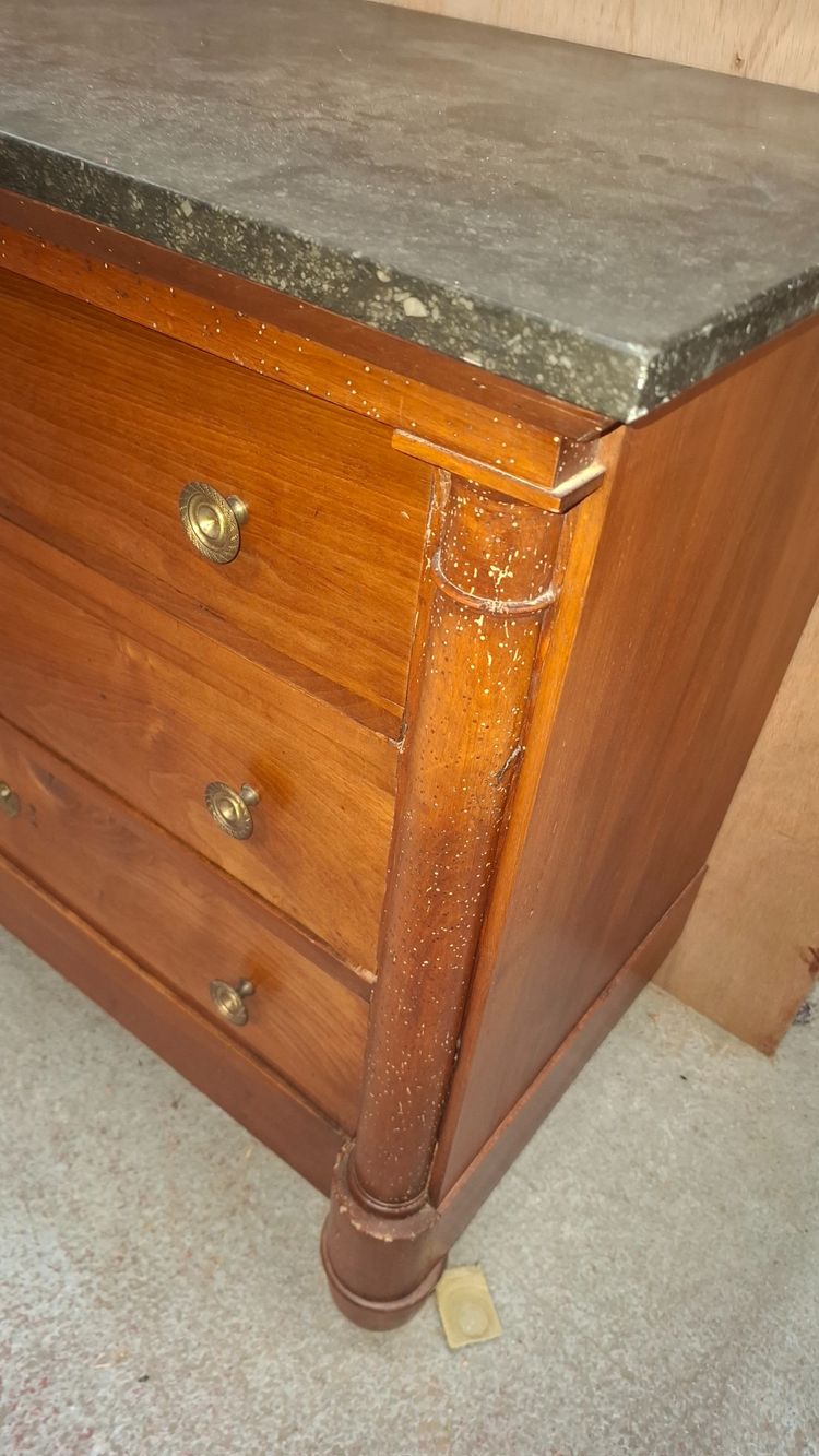 Commode époque empire en noyer 