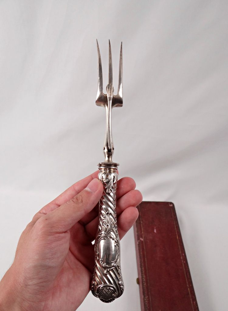 Couverts a gigot en argent Boulenger orfèvrerie Parisienne style baroque XIXe siècle