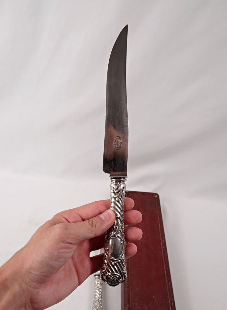 Couverts a gigot en argent Boulenger orfèvrerie Parisienne style baroque XIXe siècle
