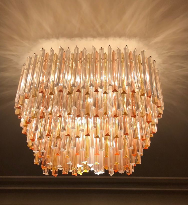 Grand lustre maison VÉRONÈSE, cristal de Murano 