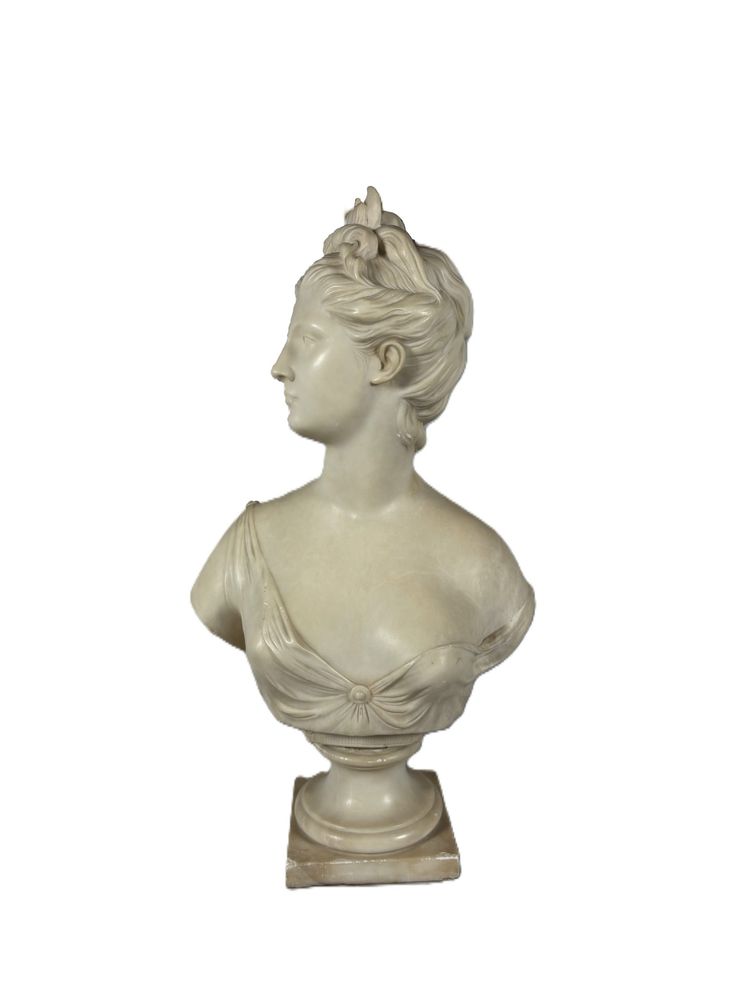 Sculpture en marbre blanc, buste de Diane d'apres Jean-Antoine Houdon (1741-1828)