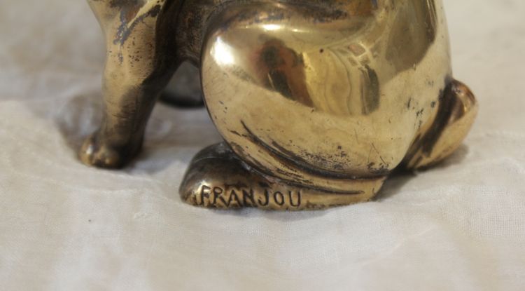 Bulldoggen-Skulptur, signiert 'Franjou', für Hippolyte Moreau (1832-1926)