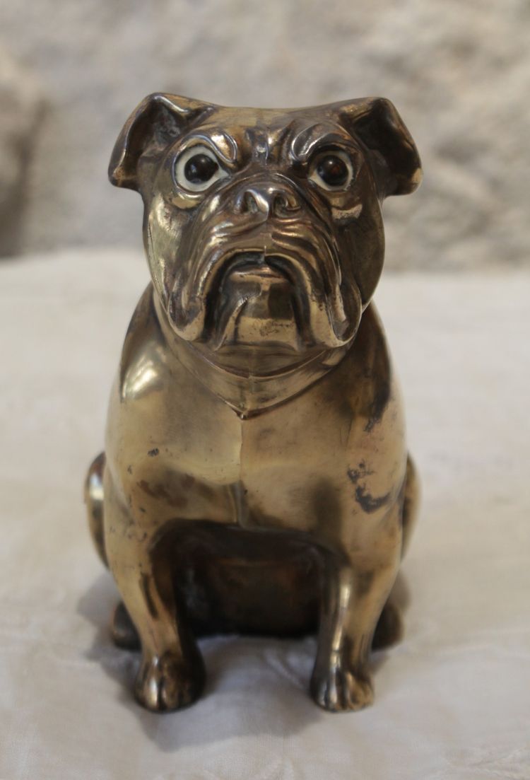 Bulldoggen-Skulptur, signiert 'Franjou', für Hippolyte Moreau (1832-1926)