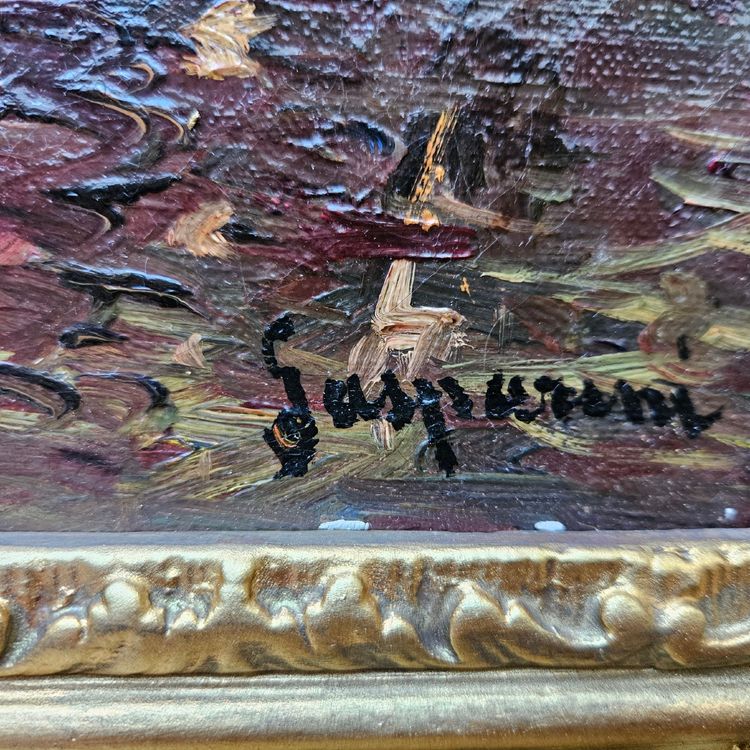 tableau "Venise", Signé Gasparini. Huile Sur Toile
