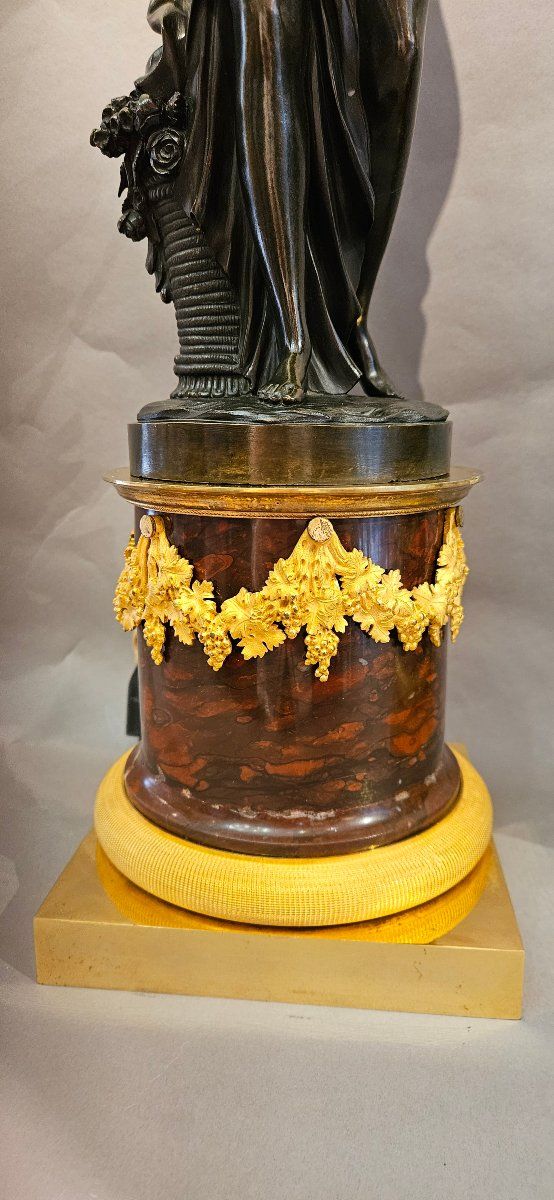 Large gilded and patinated bronze candelabras, 19th century,