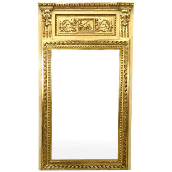 Piedmontese Trumeau In Carved And Gilded Wood Late Eighteenth Early Nineteenth