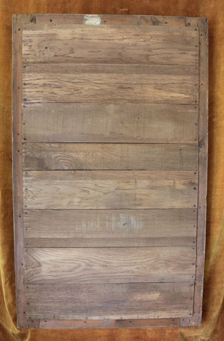 76 x 124 cm Miroir ancien rectangle restauration, feuille d'or et patine