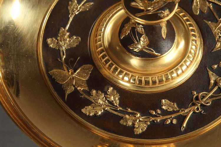 Stunning Centerpiece, Gilded Bronze and Cut Crystal