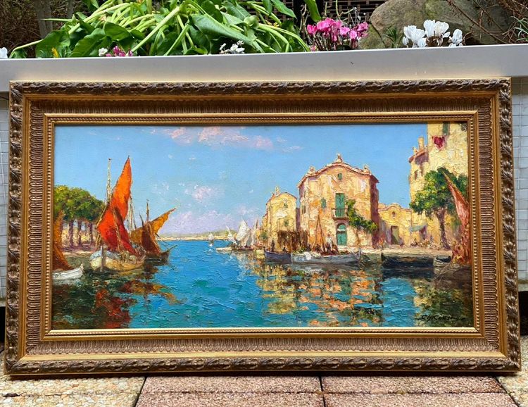 Tableau:"la maison Michel"aux Martigues, Charles COUSIN
