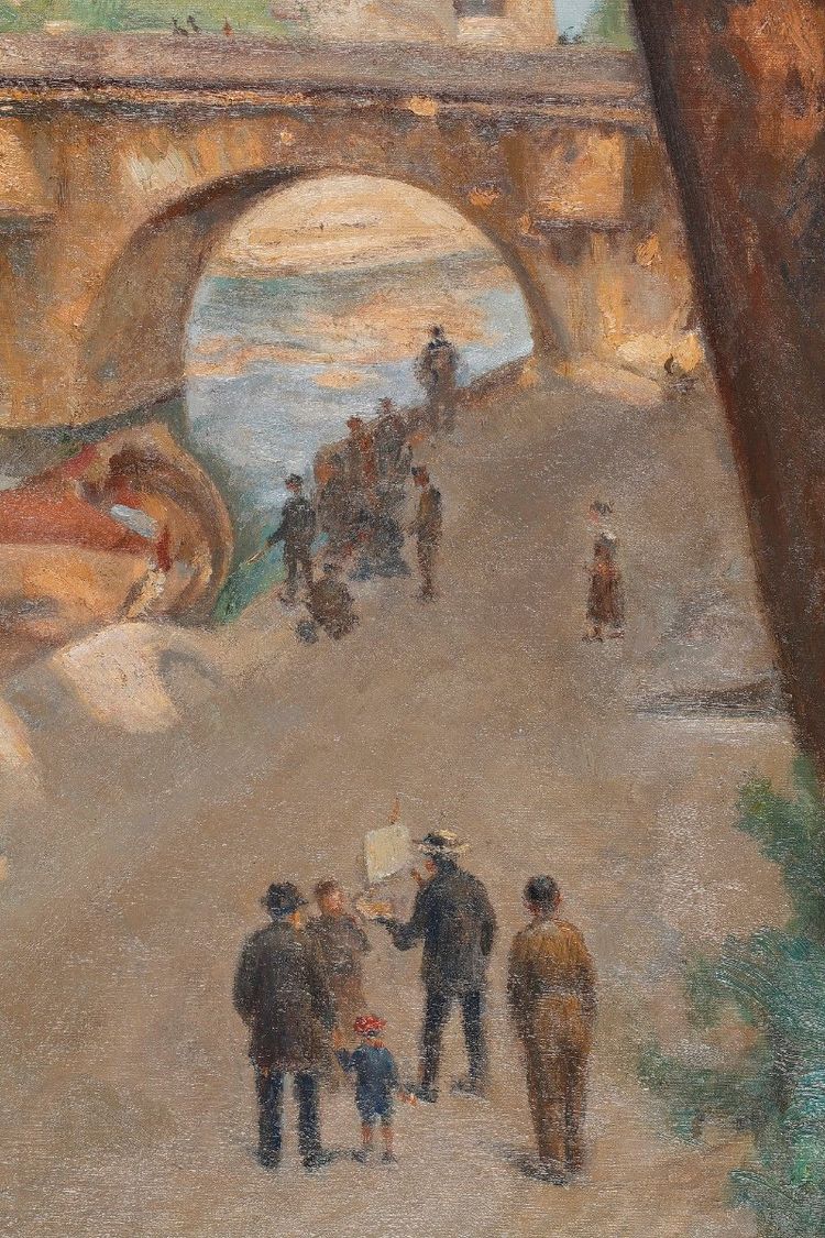 Tableau:"Le Pont Neuf à Paris". Importante H/toile Signée: BroËt