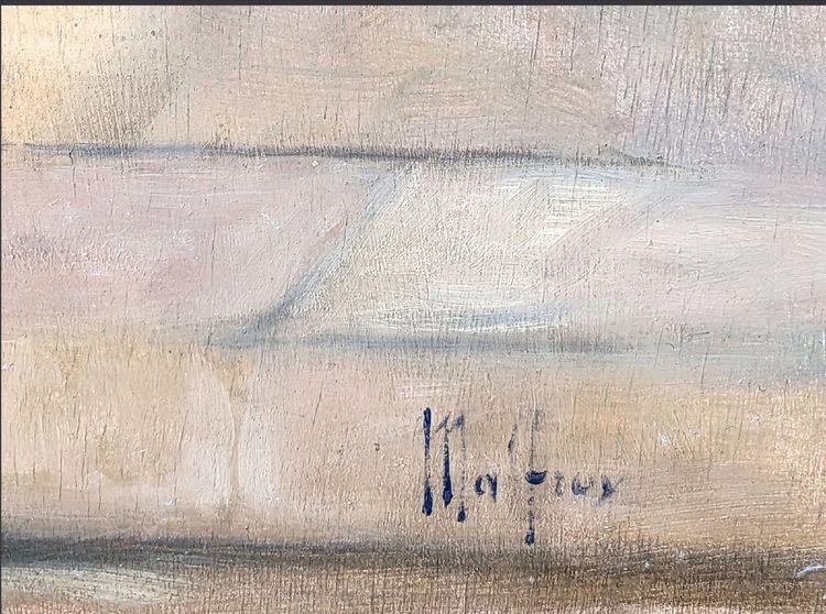 Huile sur toile,Port Méditérannéen Signé Malfroy, Grand Format