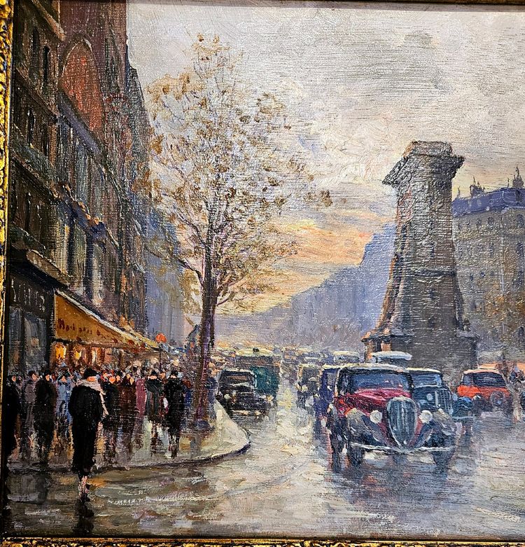 Paire De Tableaux Huile Sur Bois,vues De Paris,  Henry Malfroy;  l'Etoile Et La Porte St Denis.